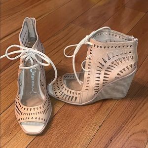 Jeffery Campbell Laser Cut Rodillo Wedge size 7